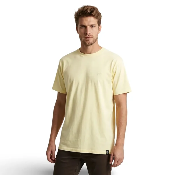 Polera Hombre Basica Logo Embroidery Amarillo Ellus