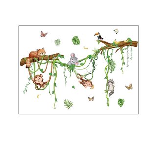 Magideal - Pegatinas De Pared De Animales, Papel Tapiz, Fondo, Póster, Accesorio De Fotografía, Mono, Mapache, Calcomanías De Pared, Decoración Artística Para Sa