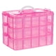 thumbnail image 1 of Contenedor De Almacenamiento Para Manualidades De 3 Niveles Rosa Con Separadores, 1 of 7