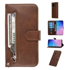 Gangxun - Funda Con Cremallera Para Samsung Galaxy S20 Ultra, Carcasa Cartera De Cuero Pu Con Soporte Y Tarjetero