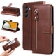 thumbnail image 1 of Funda tipo cartera para Samsung Galaxy A15 con bolsillo con cremallera y ranuras para tarjetas – Función de soporte Marrón, 1 of 6