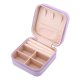 thumbnail image 3 of Caja de Joyas Cuadrada REGALWOVEN para Mujeres, Organizador de Joyas de Cuero PU con Patrón de Corazón con Cremallera, Diseño de Capa Única en Color Púrpura Claro, 3 of 7