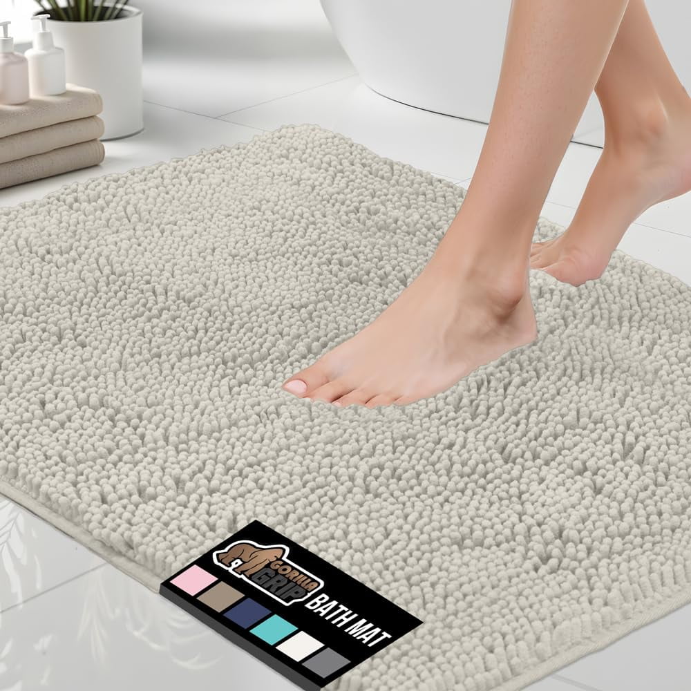 Alfombra De Baño Gorilla Grip De Chenilla Gruesa Y Suave, 60 X 43 Cm, Dusty Cloud