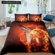 thumbnail image 1 of Fighter Fire Full Duvet Cover Cool Airplane Bedding Set Military Fans Quilt Cover Red Black Polyester Comforter Cover Bed Sheets, 1 of 5