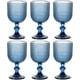 thumbnail image 1 of Set de 6 Copas de Vino de Cristal Azul (300 ml), 1 of 3
