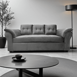 Mueblesjd - Sofá 3 Cuerpos Sira Felpa Gris