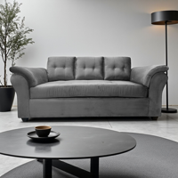 Mueblesjd - Sofá 3 Cuerpos Sira Felpa Gris