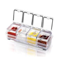 Genérico - Caja Organizador De Condimentos 4 Compartimientos Blanco