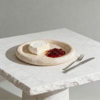 Santú Home & Deco - Bandeja Redonda De Piedra Ambar Travertino