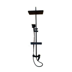 Click Ventas - Columna Ducha 3 Funciones Cuadrada Con Repisa Moderna Negro