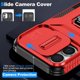 thumbnail image 3 of Funda Armada para iPhone 16 Plus con Tapa Deslizante y Soporte Magnético Giratorio Rojo, 3 of 5
