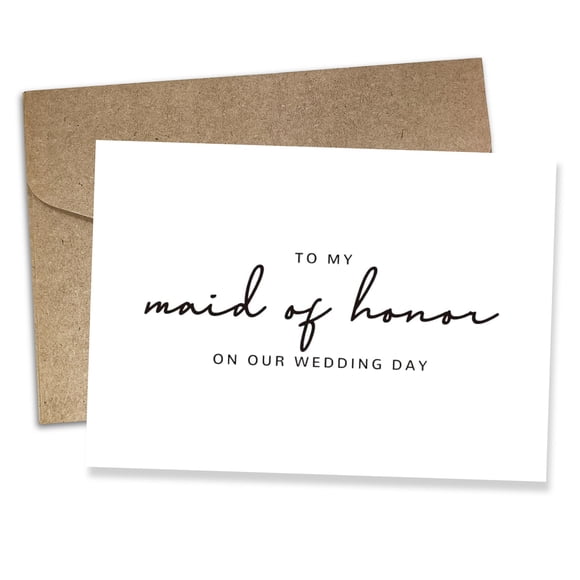 Tarjetas de felicitación para dama de honor el día de nuestra boda, 6 unidades