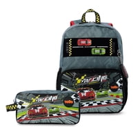 Pack Escolar Mochila Gris Mediana + Estuche Grand Prix Totto