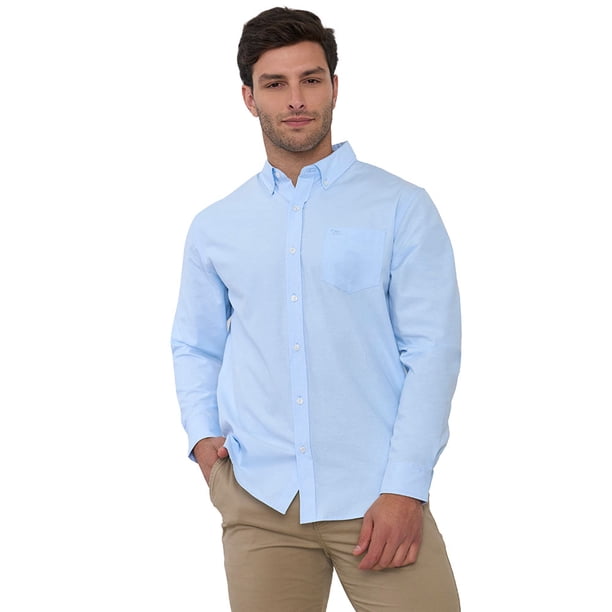 Camisa Hombre Oxford Color Celeste Corona