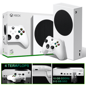 Microsoft - Consola Xbox Serie S Blanco 512Gb 4Tflops Y Sdram 10Gb Gddr6
