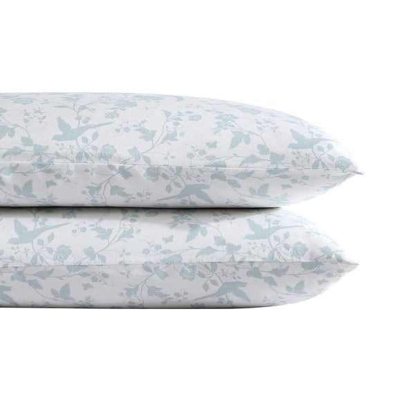 Juego de fundas de almohada Laura Ashley Home, satén de algodón, 2 piezas