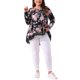 thumbnail image 2 of Agnes Orinda Conjuntos de Halloween para Mujeres Tallas Grandes Cuello Redondo con Encaje, Blusa Floral de Línea A con Dobladillo Alto Bajo, Túnica Tops 4X Negro, 2 of 5