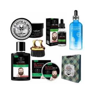Aichun Beauty,Maxcare,Guanjing - Kit Barbería Aceite Bálsamo Shampoo Gel Cepillo Loción