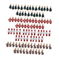 Magideal - 100 Pinzas De Madera Navideñas, Pinzas Para Tarjetas Navideñas, Pinzas Decorativas Para Fotos Navideñas Para Bodas, Fiestas Y Decoración Del Día De