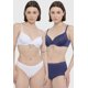 thumbnail image 1 of Sostén Mujer Bipack Liso Copa C Azul Blanco Corona, 1 of 5