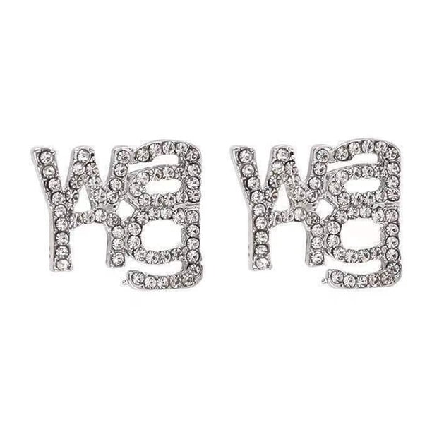 Pendientes de plata S925 con la letra King Wang, pendientes retro coreanos para mujer, pendientes europeos y americanos, joyería.