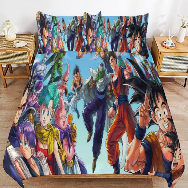 Dragon-Ball Dragon Ba-ll Dragon-Ball Dragon Ba-ll Bedding Set Sheet Set for Kids Adults,All Season Lightweight