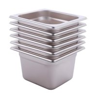 Prochef - Pack 6 Depositos Gastro Gn 1/6 X 150 Mm Acero Inox