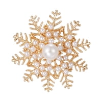 Ioensy - Broche De Copo De Nieve Elegante Broche De Copo De Nieve De Invierno Para Vestir Ropa Bufanda Oro