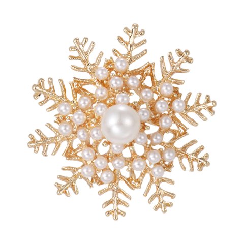 Ioensy - Broche De Copo De Nieve Elegante Broche De Copo De Nieve De Invierno Para Vestir Ropa Bufanda Oro