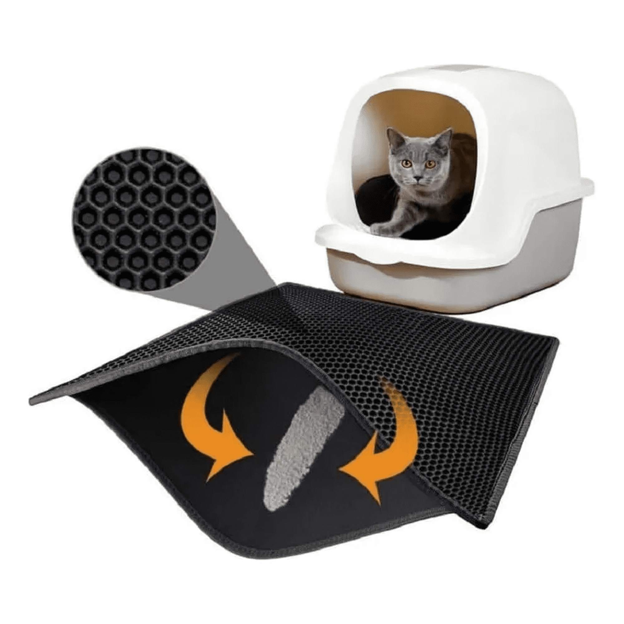Genérico - Alfombra Salida Arenero Gato Baño Atrapa Arena 75cmx55cm