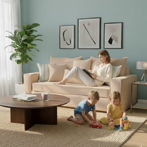 Sitial Home - Sofa 3 Cuerpos Con Resortes Full Comfort Plus Agustina Beige