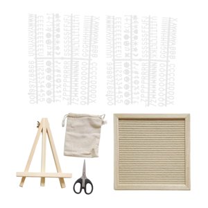 Magideal - Tablero De Letras De Fieltro Con Soporte, Tablero De Mensajes Clásico Intercambiable Con Letras, Números Y Símbolos Para Decoración De Cumpleaños Y Ho Caqui