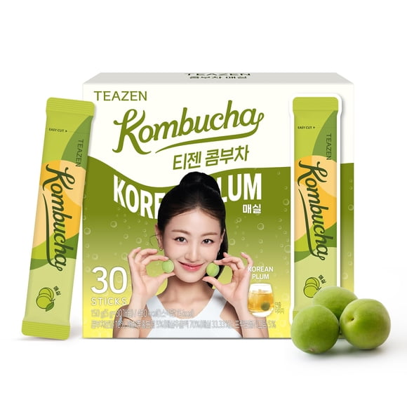 Té Kombucha TEAZEN sabor ciruela coreana 150 mL, 30 sobres