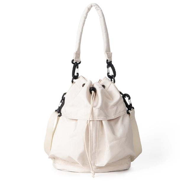 Bolso de hombro para mujer, pequeño, tipo cubo, de nailon, tipo tote, informal, tipo hobo.