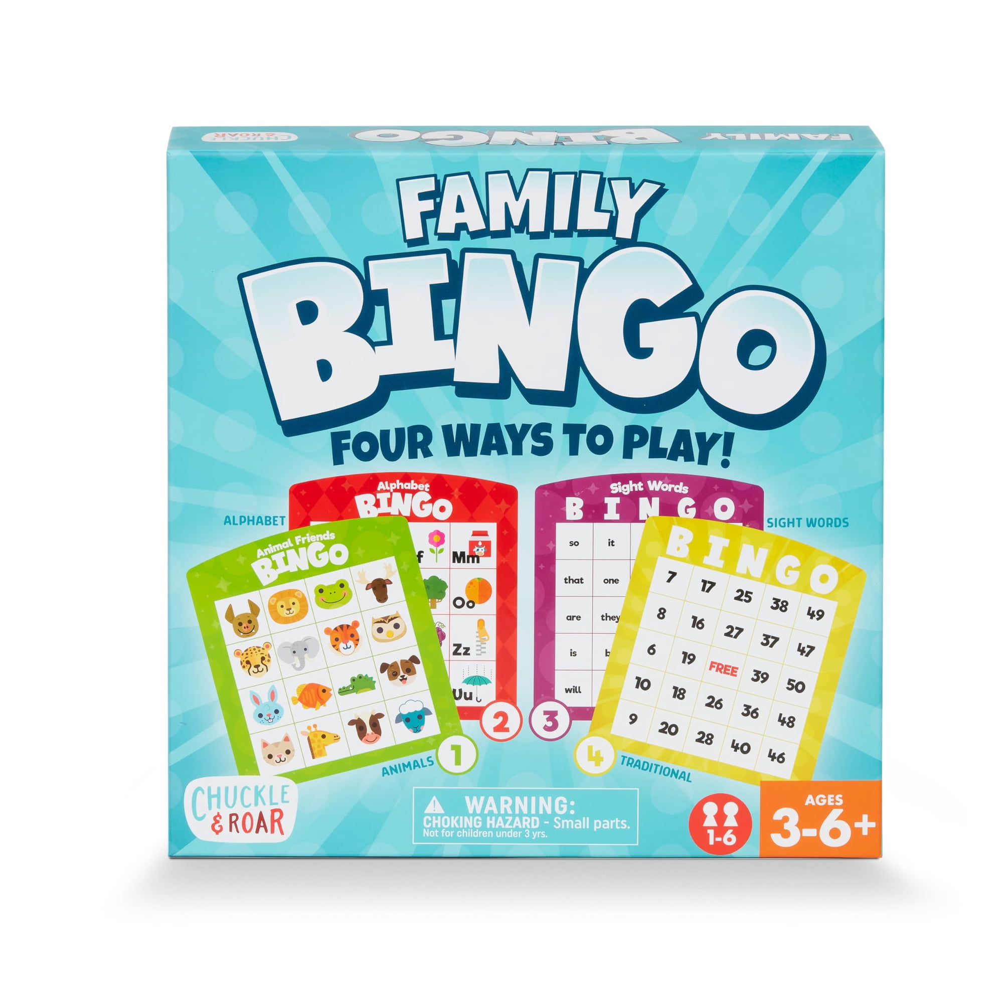Juego De Bingo Chuckle & Roar Family Counting Para Niños De 3 A 6 Años O Más