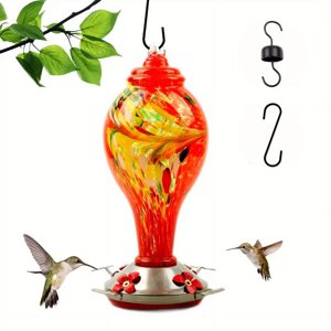 D&M - Comedero Y Bebedero Para Colibríes Vidrio Soplado 1065 Ml