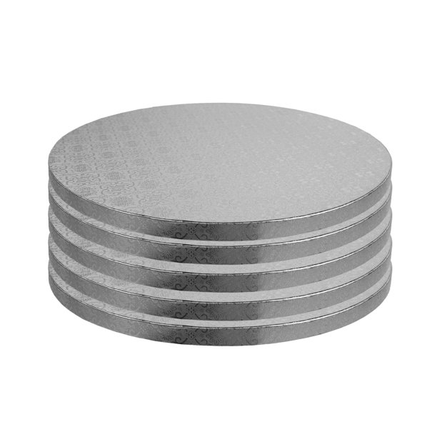 Cake Board O'Creme Silver Foil, círculos redondos para tartas, 12 pulgadas, 5 unidades