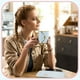 thumbnail image 2 of Juego de tazas de café Sliner en forma de bolso de cerámica con platillo, 310 ml x 4, 2 of 3