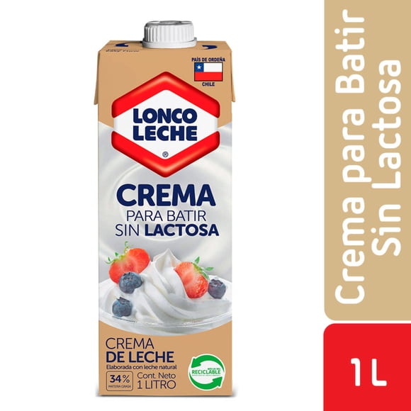 Crema para Batir y Cocinar Tradicional sin Lactosa Caja, 1 L