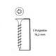 thumbnail image 2 of Tornillo Volcanita Rosca Madera CRS Zinc 8 x 3 - 250 Unidades, 2 of 4
