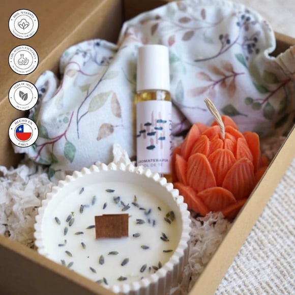 Kit Bienestar Regalo Mujer | Velas Aromaterapia Antifaz