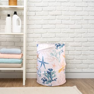 Cesto Para Ropa Plegable Nautica Home 42X55Cm Corales De Mar