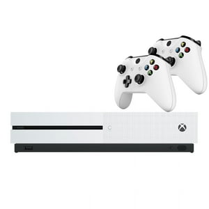 Microsoft - Micrsoft Xbox One S Game Console White Disc Edition 500Gb With Two Retrofam Controllers (Refurbished)