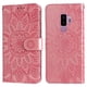thumbnail image 2 of Funda tipo cartera FOXDOCK para Samsung Galaxy S9 Plus , diseño girasol en relieve, cuero PU, cierre magnético, soporte y tarjetero, 2 of 5