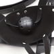 thumbnail image 2 of Sexy Black Faux Leather Mouth Mask Head Harness for Couple Roleplay and Flirting, 2 of 5