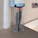 thumbnail image 2 of suxuMhao Calcetas hasta el Muslo, Calcetas sobre la Rodilla Color Gris Oscuro para Botas, Calcetas Largas y Cálidas, Calcetas de Punto hasta la Rodilla, 2 Pares Talla Única para la Mayoría, Calcetas, 2 of 2