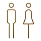 thumbnail image 2 of Letrero De Baño Para Hombres Y Mujeres, Letrero De Símbolo De Inodoro Ligero Para Parks Bar Store Dorado, 2 of 5