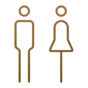 Magideal - Letrero De Baño Para Hombres Y Mujeres, Señalización De Baño, Indicador De Baño, Calcomanía De Acrílico Para Wc, Letrero Para Puerta De Baño Para Cent Oro