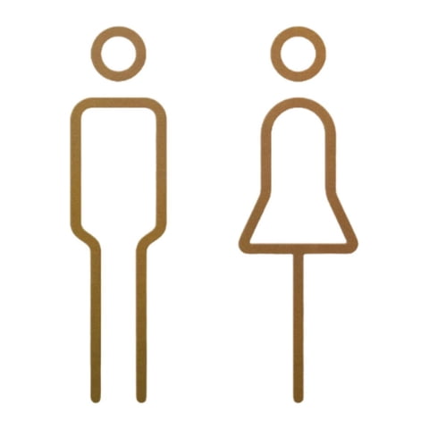 Magideal - Letrero De Baño Para Hombres Y Mujeres, Señalización De Baño, Indicador De Baño, Calcomanía De Acrílico Para Wc, Letrero Para Puerta De Baño Para Cent Oro