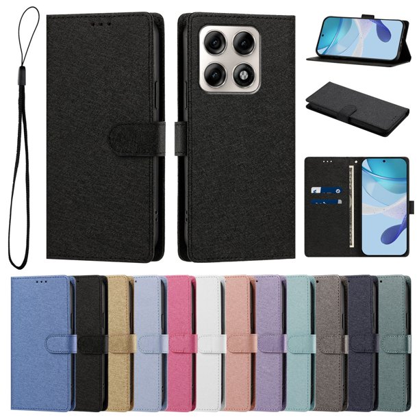 Cartera para Motorola Edge 70 Pro con Soporte y Correa, Negro